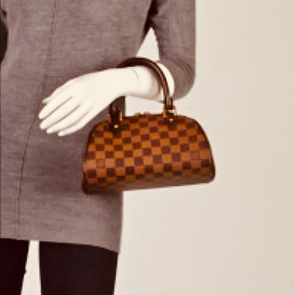 đź’ŻAUTHENTIC LOUIS VUITTON RIVERA MINI HAND BAG PURSE DAMIER EBENE - Picture 2 of 16